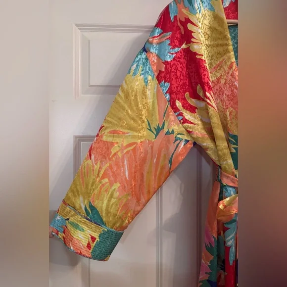 Vintage Mary McFadden for Neiman Marcus Floral Robe - Picture 4 of 7